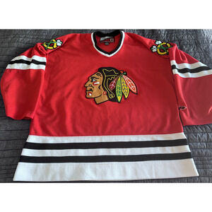 Vintage Authentic Pro Player NHL Chicago Blackhawks Red Sewn Hockey Jersey Sz XL
